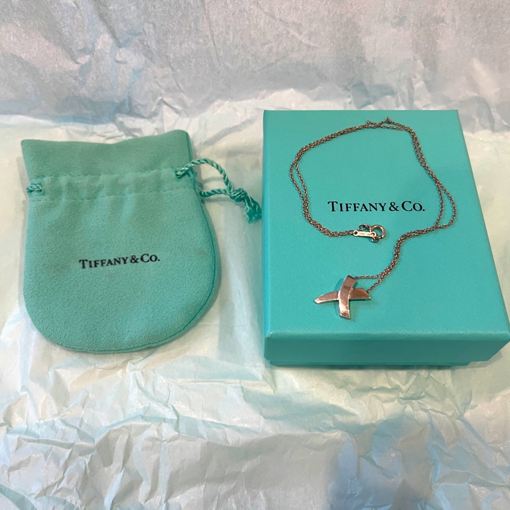 Vintage Tiffany & Co. Pablo Picasso X Silver 16" Necklace with Box/cloth pouch - Picture 1 of 10